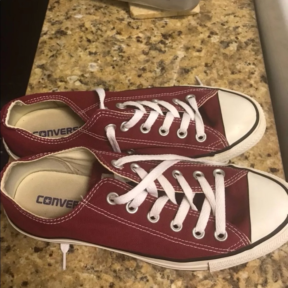 Burgundy Low Top Converse